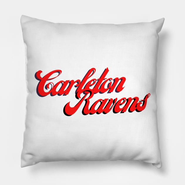 Carleton Ravens Pillow by stickersbyjori