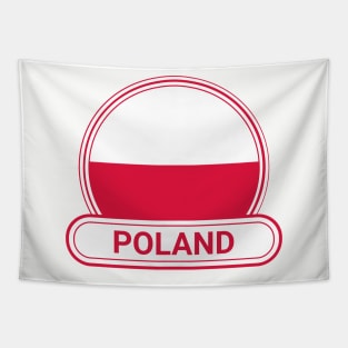 Poland Country Badge - Poland Flag Tapestry