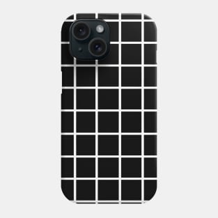 Thick White and Black Lines Grid Phone Case