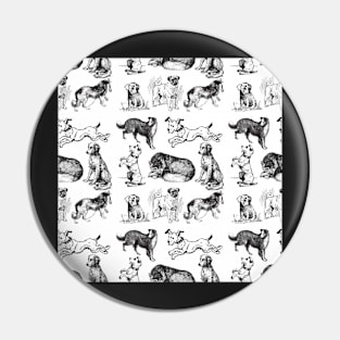 Black And White Dogs Patterns Pin