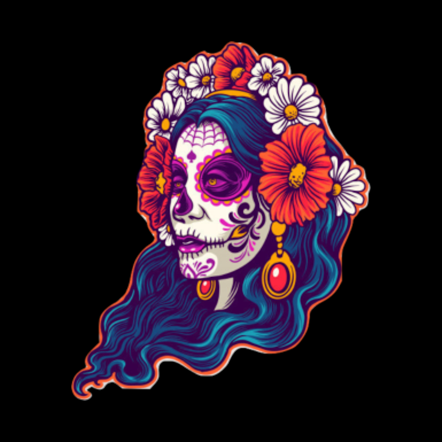 sugar skull girl with flowers Sugar Skull Girl Phone Case TeePublic