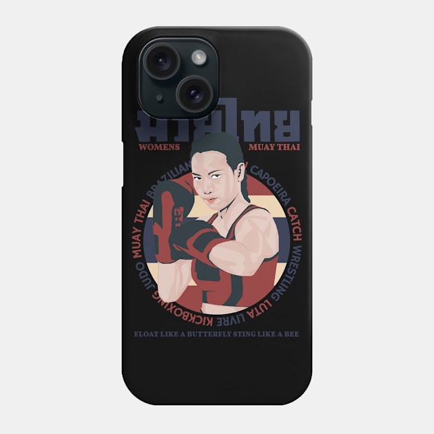 Classic Muay Thai Boxing Girl Phone Case by KewaleeTee