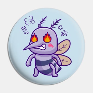 Cute Mosquito Angry Cartoon Pin