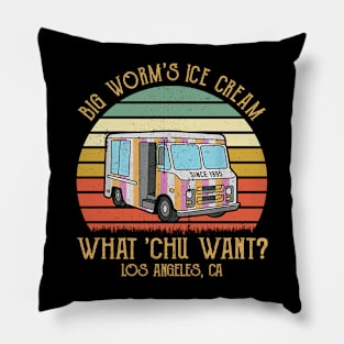 Big Worm's Ice Cream What Chu Want Sunset Style Vintage Pillow