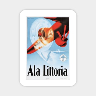 ALA LITTORIA ITALY Travel Advertisement Vintage Airline Magnet