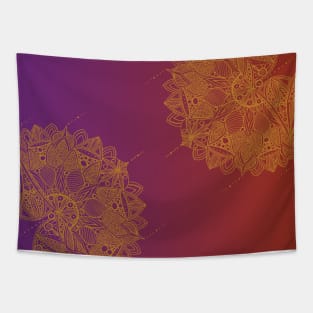 Red and Purple Mandala Pattern Tapestry