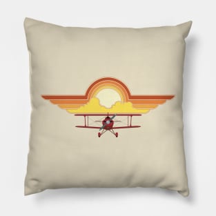 Pitts Biplane Sunset Pillow