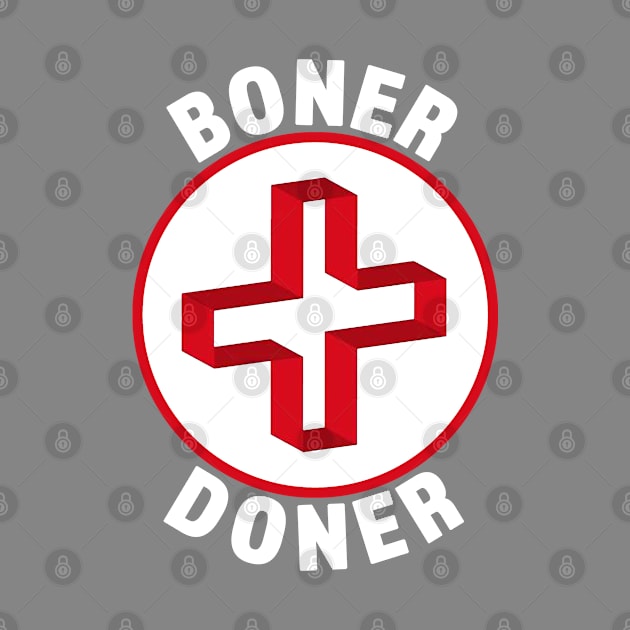 Boner Doner - Funny Trending Gift - White Lettering & Multi Color Design by RKP'sTees