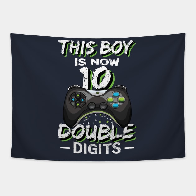 This Boy is now 10 Double digits  10th birthday Gaming Tapestry by BioLite