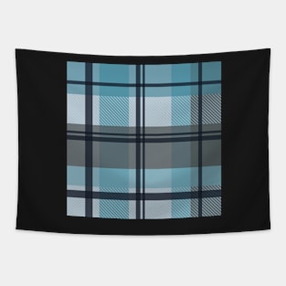 winter plaid in ice blue and navy seamless pattern Tapestry