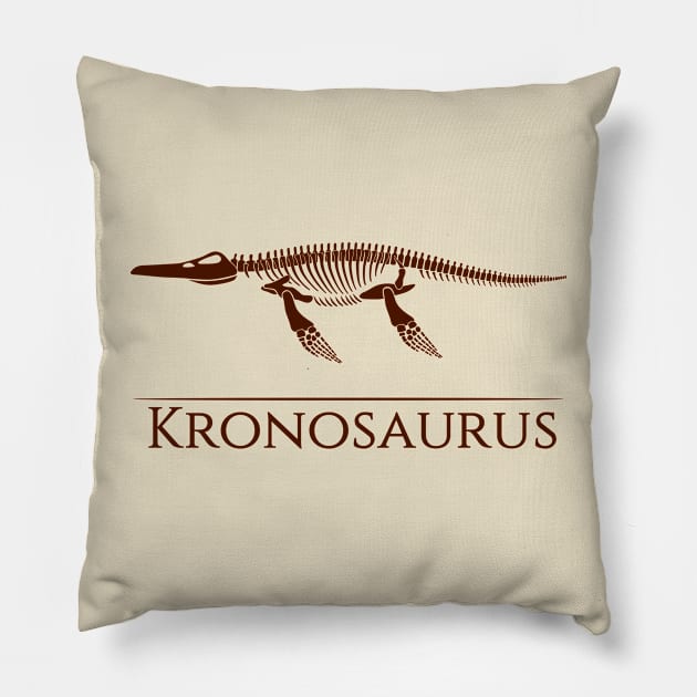 Kronosaurus Skeleton Pillow by Meca-artwork