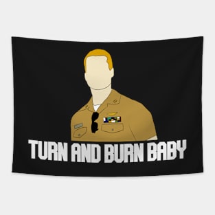 turn and burn baby hangman dark unifrom white Tapestry