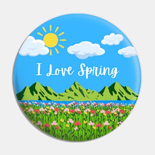 I Love Spring Pin