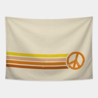 RETRO PEACE STRIPES - 70s Sunset Tapestry