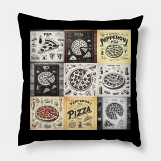 Pepperoni Pizza Patent Blueprints Pillow