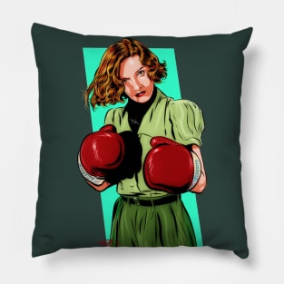 Barbara Stanwick - An illustration by Paul Cemmick Pillow