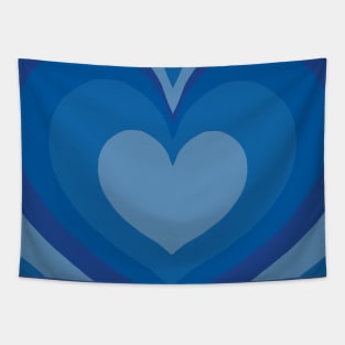 blue gradient heart tunnel Tapestry