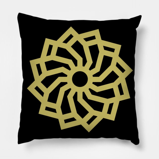 FULL MOON FLOWER (Gold) Pillow by A. R. OLIVIERI