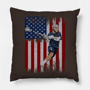 lacrosse american flag Pillow