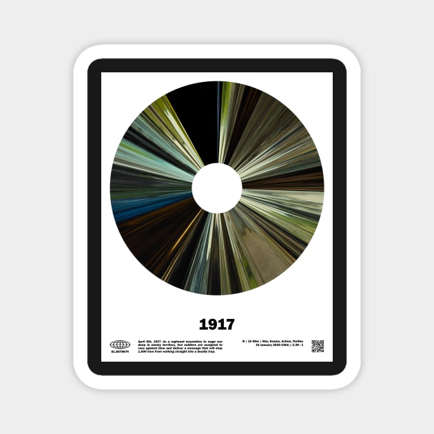 minimal_1917 Warp Barcode Movie Magnet by silver-light