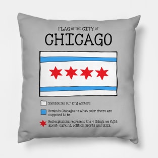 Flag of the City of Chicago Pillow