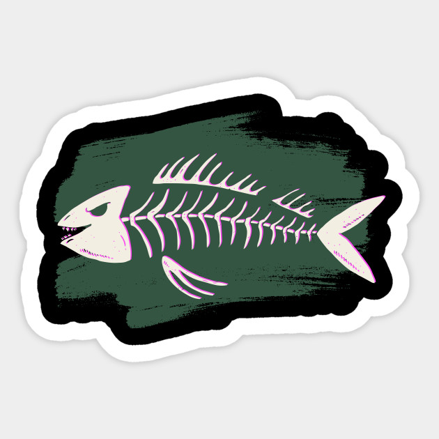 Fish Skeleton Animals Sticker Teepublic