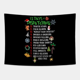 Funny Dispatcher 12 Days of Christmas Police 911 Operator Tapestry