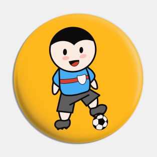 Football Boy Cartoon Pin