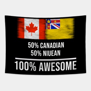 50% Canadian 50% Niuean 100% Awesome - Gift for Niuean Heritage From Niue Tapestry