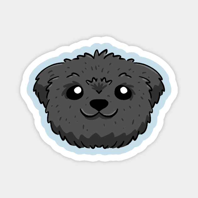 Black puppy cut shih tzu Magnet by Pingolito