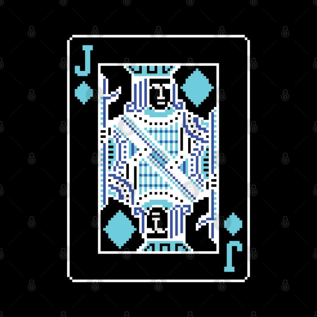 Jack of Diamonds Pixel Art Bright Negative Mode by inotyler