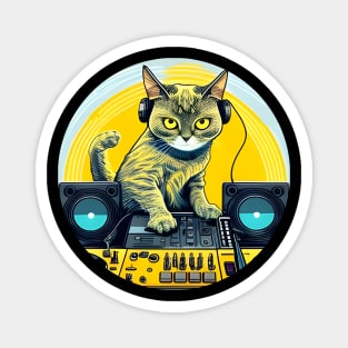 Cool Cat DJ EDM Dance Gift - Splash 90s - DJ Cat Magnet