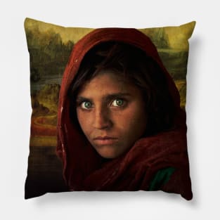 Mona Lisa - Afghan Girl Pillow