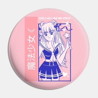 GIRLS WILL SAVE THE WORLD Pin