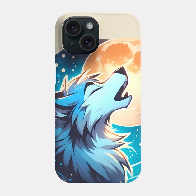 Awoo Moon Howling Wolf Anthro Furry Phone Case by Blue Bull Bazaar