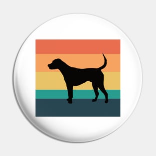 Foxhound Dog Silhouette Vintage Sunset Pin