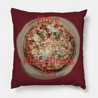 Pizza Times Day Pillow