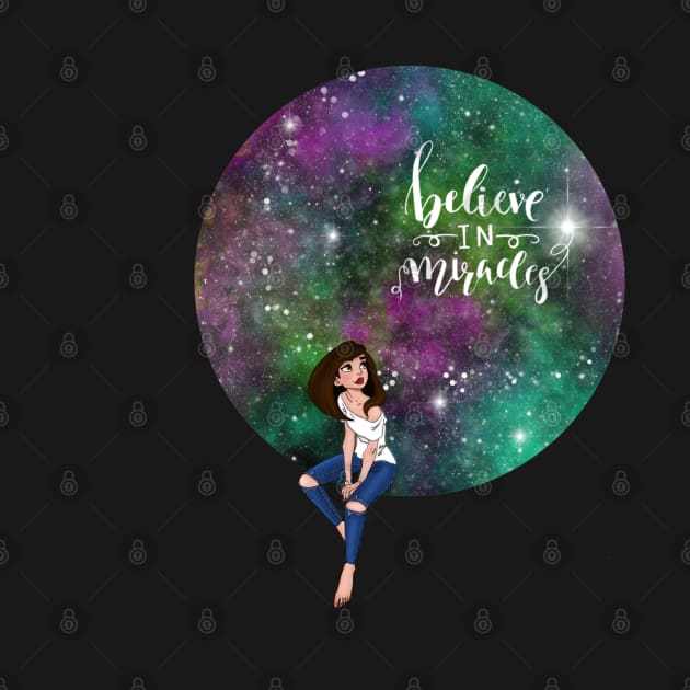 Believe in miracles girl cosmic dreams sticker by XMOL