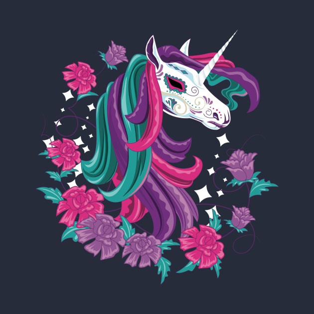 Day Of The Dead Carnival Unicorn by LittleBunnySunshine