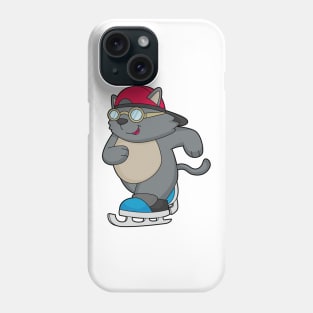 Cat as Ice Skater with Ice skates Phone Case