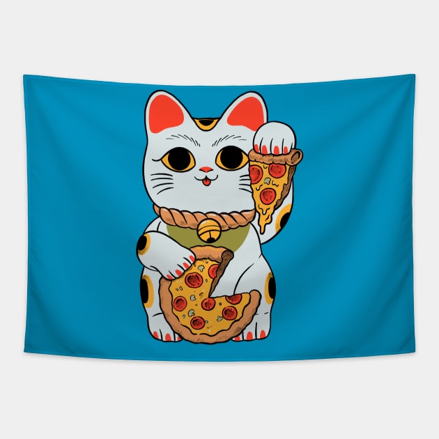 Lucky Pizza Cat Tapestry by ppmid