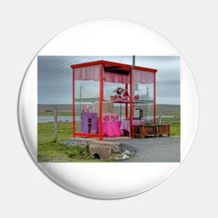 Pink Bus Stop at Unst Pin