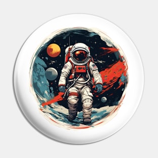 Colorful Astronaut in Space #7 Pin