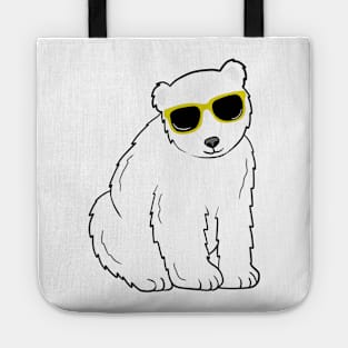 Cool Ice Polar Bear wearing Glasses Tote