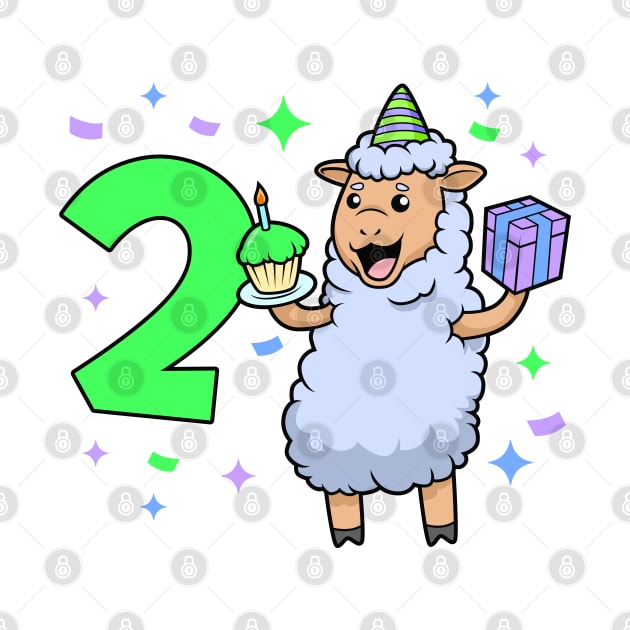 I am 2 with sheep - girl birthday 2 years old by Modern Medieval Design