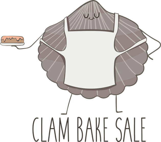 Clam Bake Sale- Funny Clam Pun Gift Kids T-Shirt by Dreamy Panda Designs