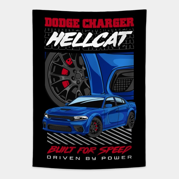 Charger SRT Hellcat Car Tapestry by milatees