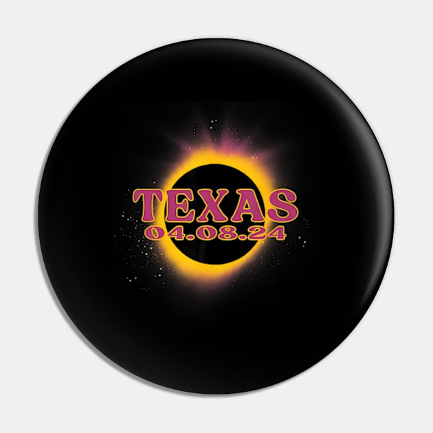 Solar Eclipse 2024 Texas - America Totality Event Pin by SanJKaka