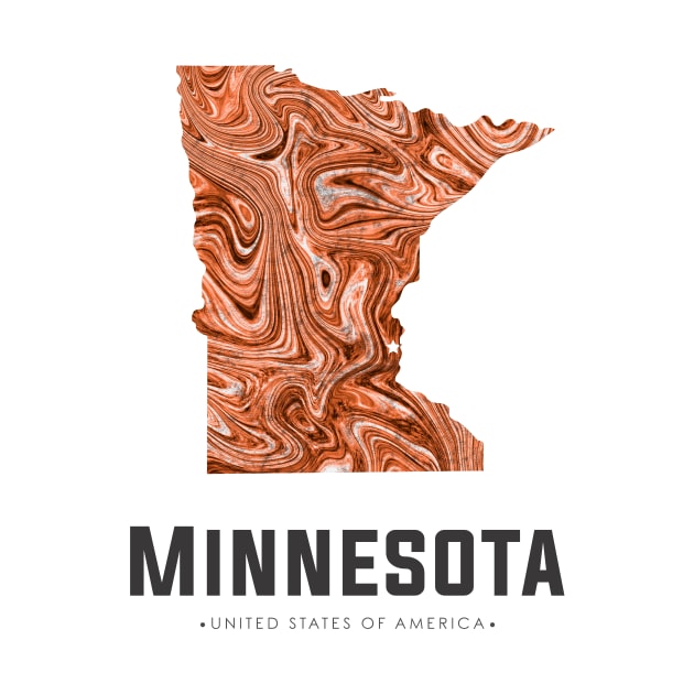 Minnesota state map abstract brown by StudioGrafiikka