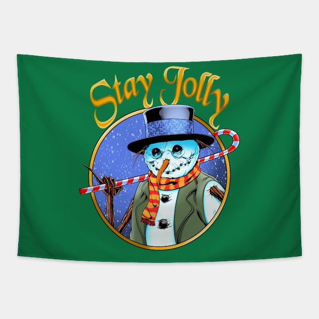 Stay Jolly Frosty Tapestry by The Vultures